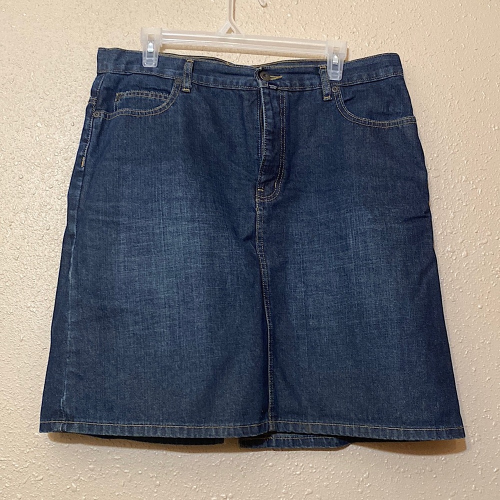 Dark Denim Mini Skirt with Pockets